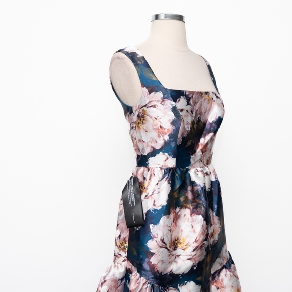 Kay Unger Lydia Tea Length Floral Dress Size 2 - Picture 7 of 11